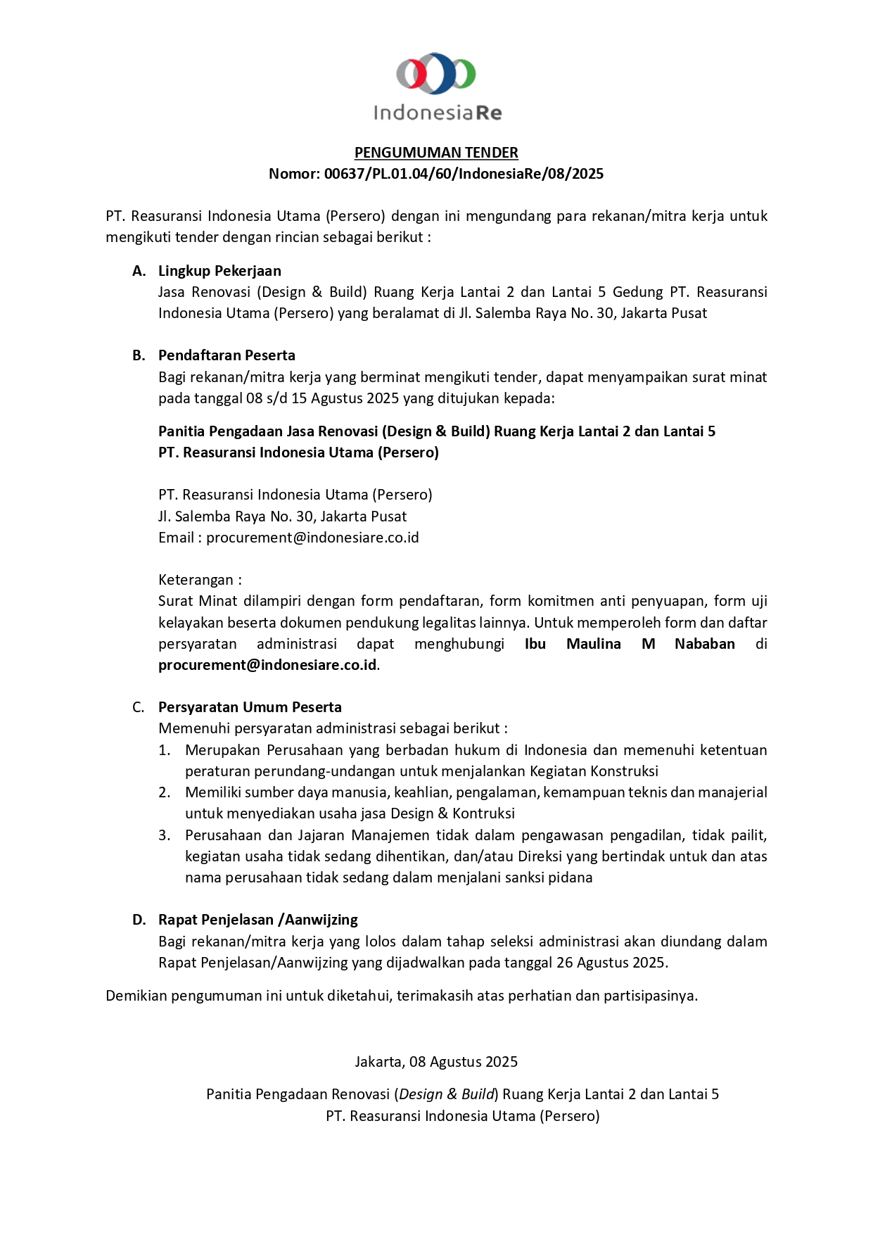 Iklan-Tender-Pekerjaan-Renovasi-Ruang-Kerja-Lantai-2-dan-Lantai-5---PT-Reasuransi-Indonesia-Utama-(Persero)_page-0001